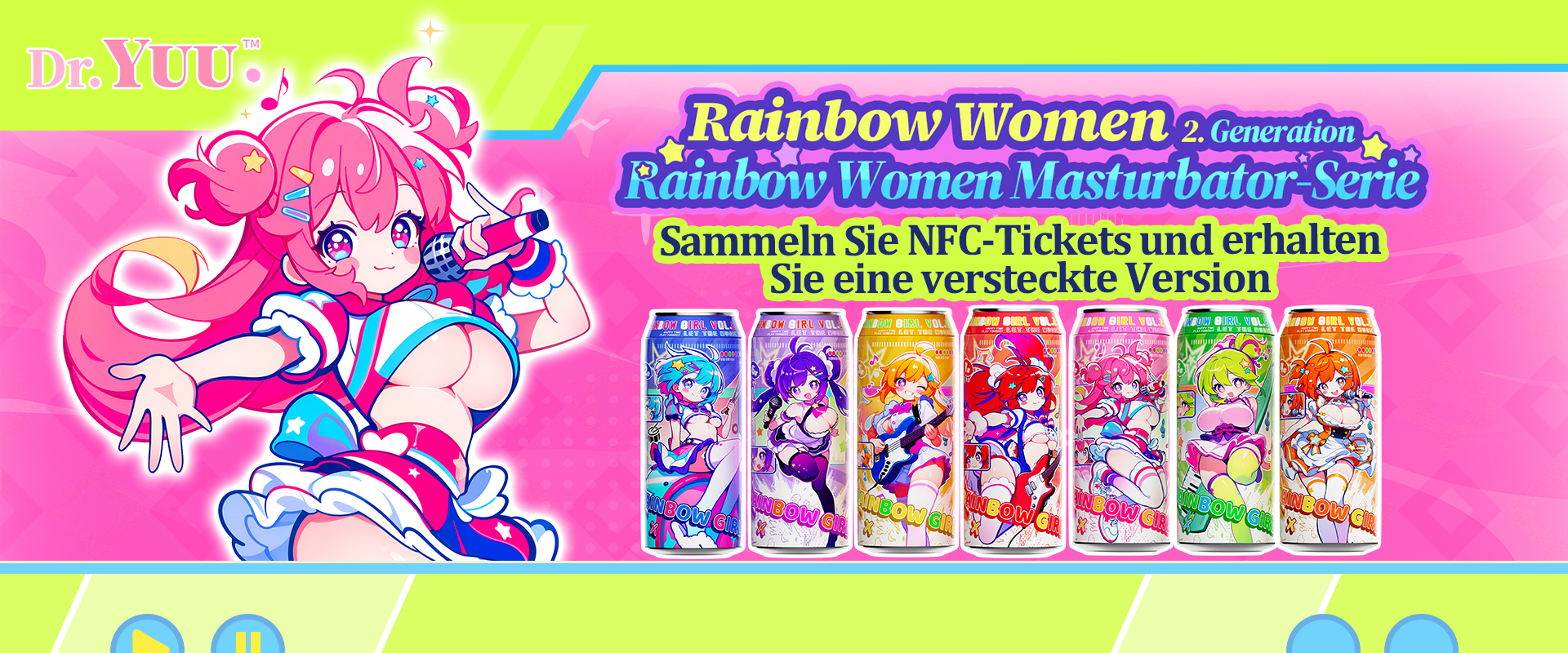 Dr.YUU Rainbow Women 2.0 Anime Onahole | Doppelschicht-Tunnel & Weiches TPE für Waifu-Erlebnis